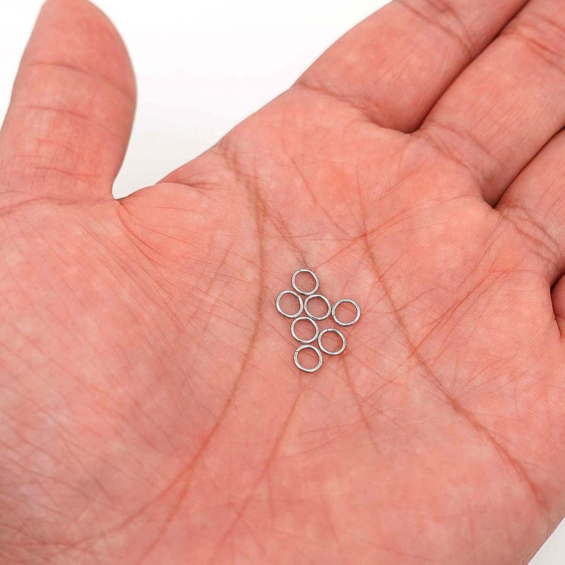 THREENEST 1000PCS 5mm 0.7mm Thickness 21 Gauge Stainless Steel Jump Rings, Unwelded Metal Round Craft Ring for Necklace Bracelet Keychain Chainmail Jewelry Making - Image 1